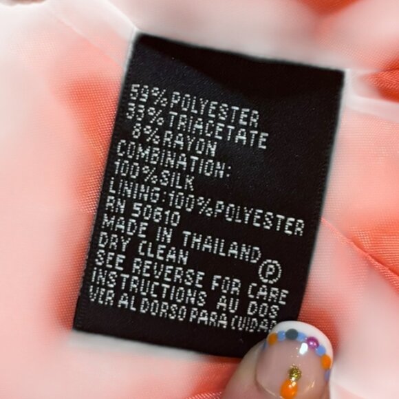 Vintage Albert Nipon Boutique Peach Silk Lined Bow Blazer Jacket - Picture 11 of 11